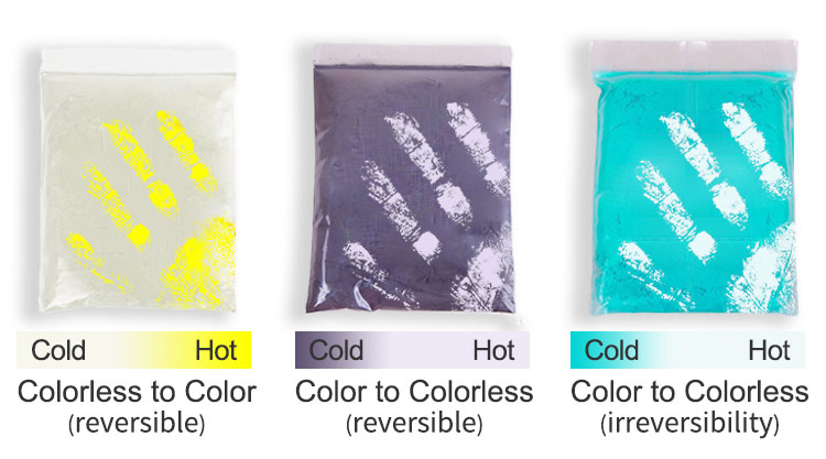 Heat discoloration pigment powder