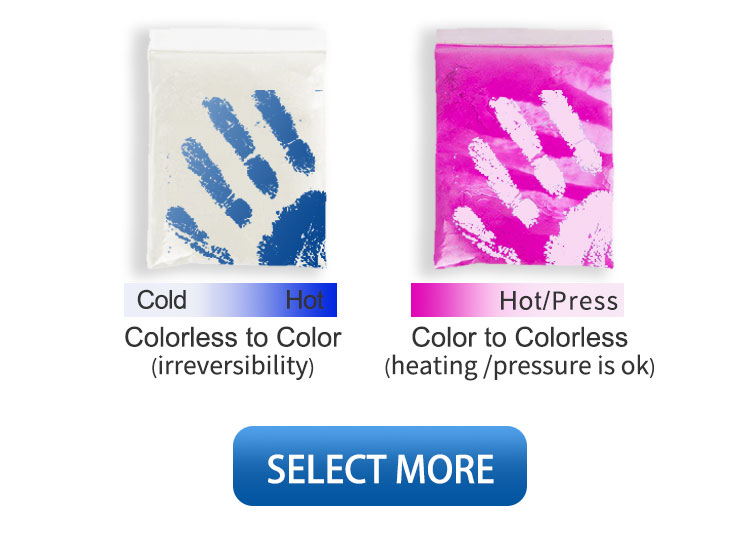 Colorless to color thermochromic powder