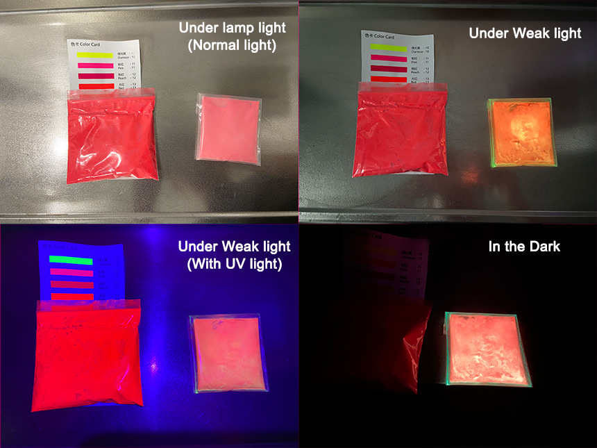 Pigments phosphorescents vs pigments fluorescents