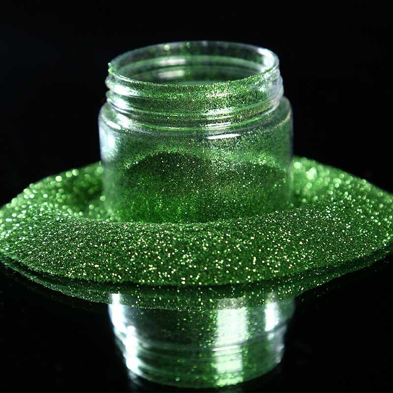 green glitter embossing powder