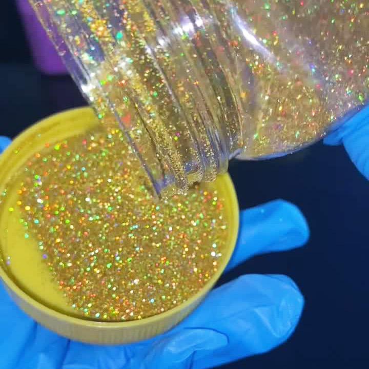 Paillettes dorées holographiques